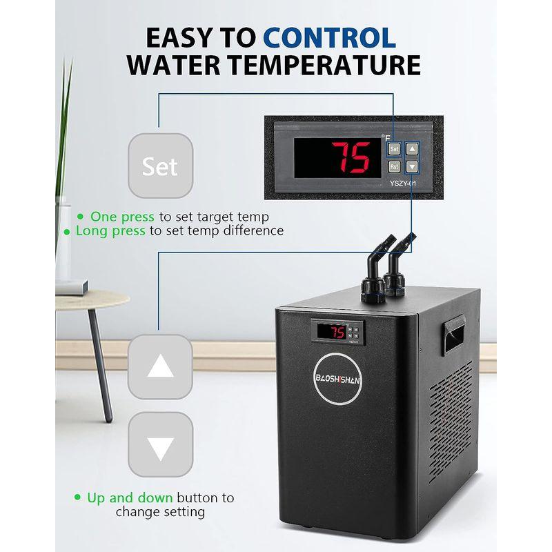 BAOSHISHAN 水槽クーラー 水槽冷却クーラー 160L ウォータークーラー デジタルディスプレイ ウォーターポンプ付き 小型循環式ク 水槽クーラー 水槽冷却クーラー 160L ウォータークーラー デジタルディスプレイ ウォーターポンプ付き 小型循環式ク