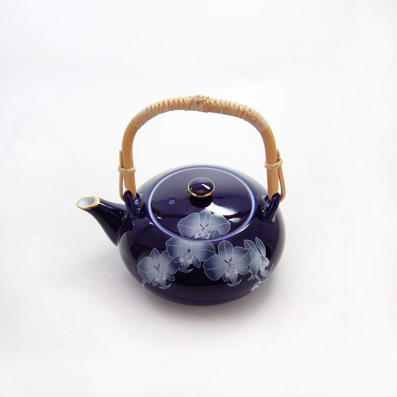 香蘭社 茶器 ルリ胡蝶蘭 瑠璃 350ml R1202-AF6 点セット-