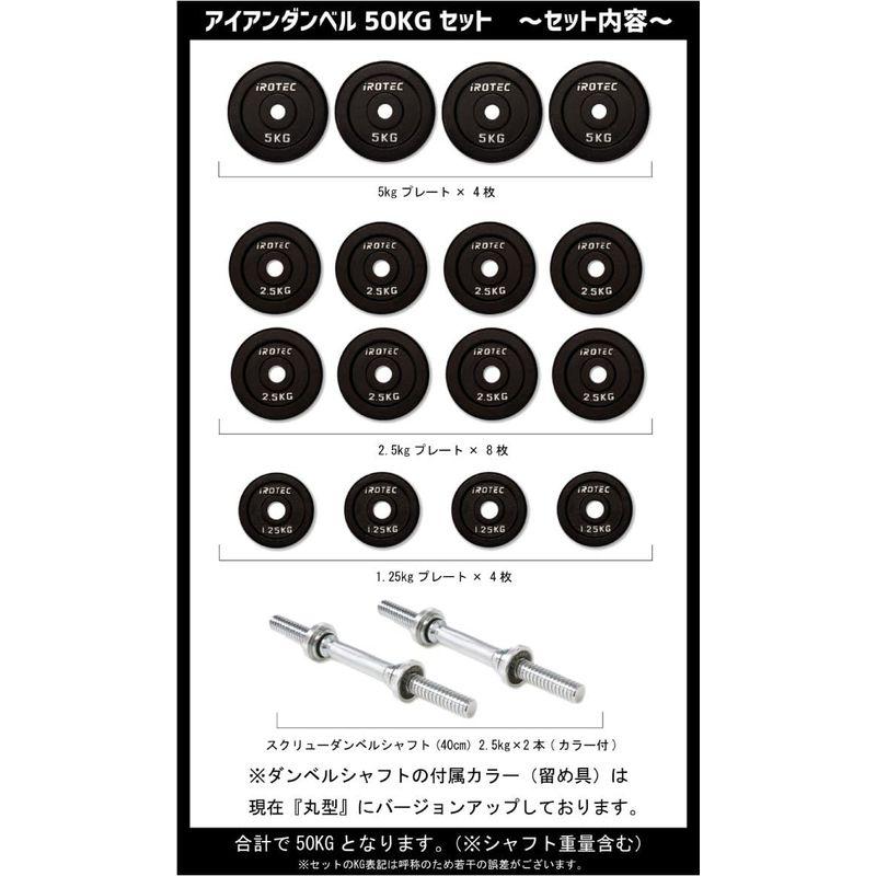 IROTEC アイアン ダンベル 50KGセット (どっしり重量感 片手25kg×2個) 筋トレで理想ボディへ アイアン ダンベル 50KGセット どっしり重量感 片手25kg×2個 筋トレで理想ボディへ 　