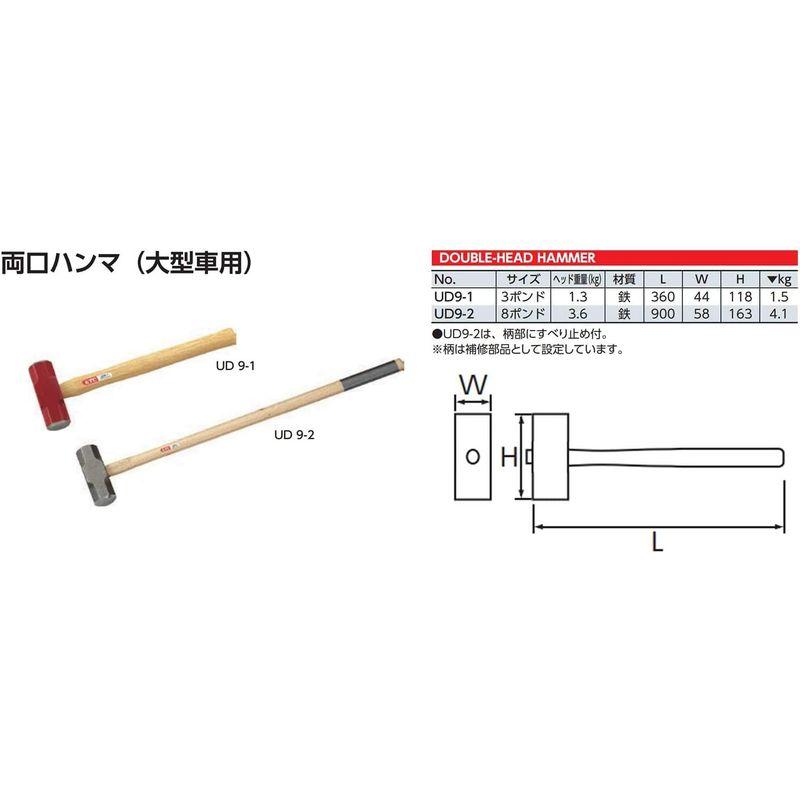 直営 京都機械工具(KTC) 両口ハンマ (大型車用) UD9-2
