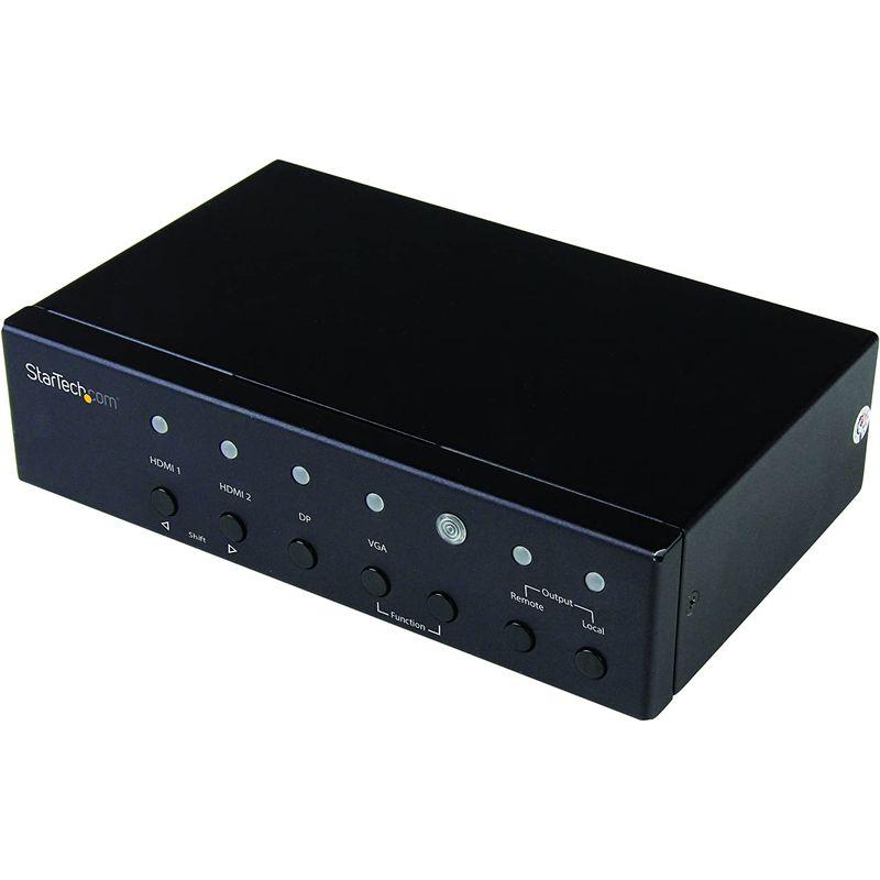 マルチビデオ入力対応HDBaseTエクステンダー延長器セット スイッチ機能内蔵 Cat5e 6ケーブル使用Disp 分配器、切替器 