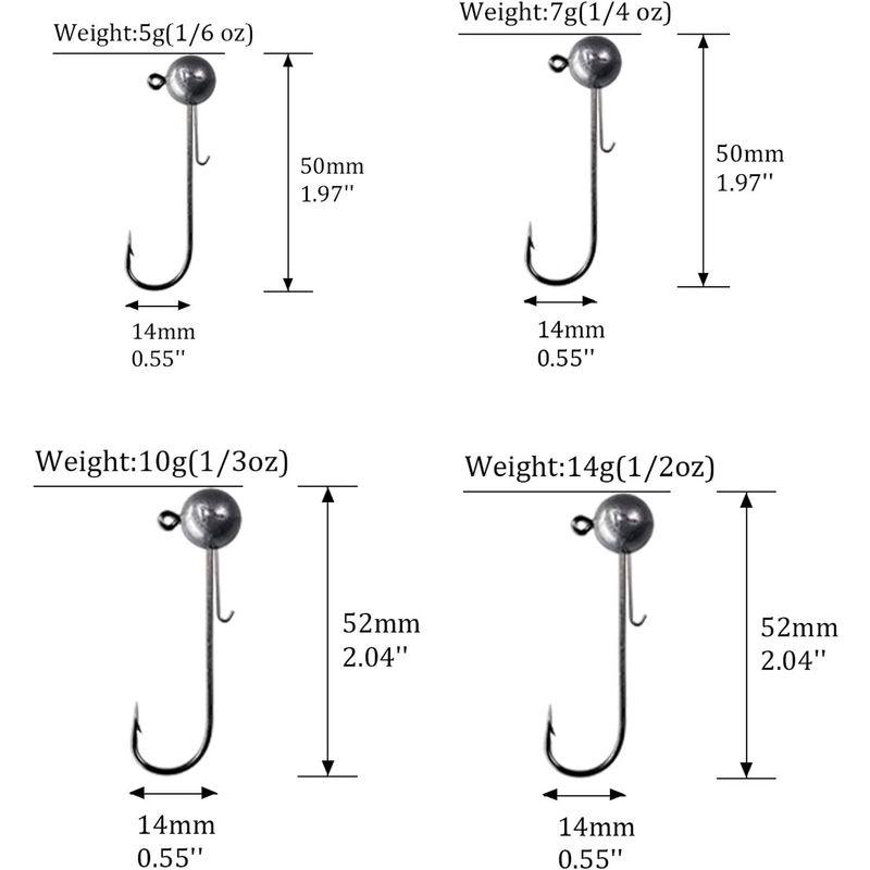ジグヘッド釣りフック釣り針塩水淡水鉛頭釣りフック長いシャンク釣り針10 個/パック (10個7g)｜lifeshop369｜05
