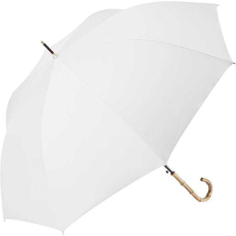 Waterfront 長傘 日傘兼用雨傘 オフィシャル限定 バンブーハンドルUVブロック ホワイト 60cm しっかり大きめ UVカット