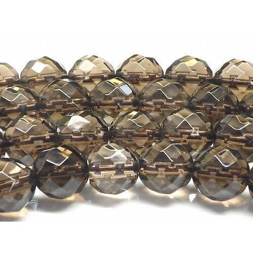 天然石 スモーキークォーツAAA 64面カット 8mm 1連売り : 天然石卸