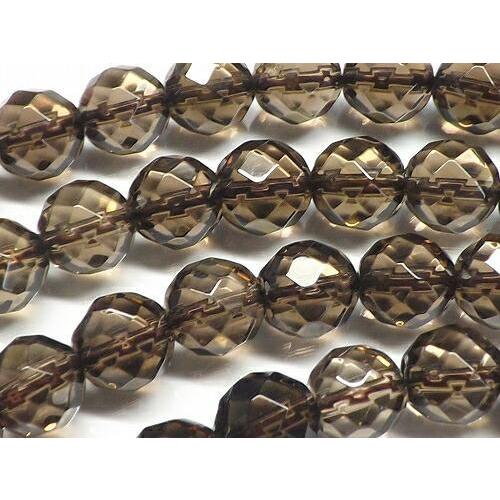 天然石 スモーキークォーツAAA 64面カット 8mm 1連売り : 天然石卸