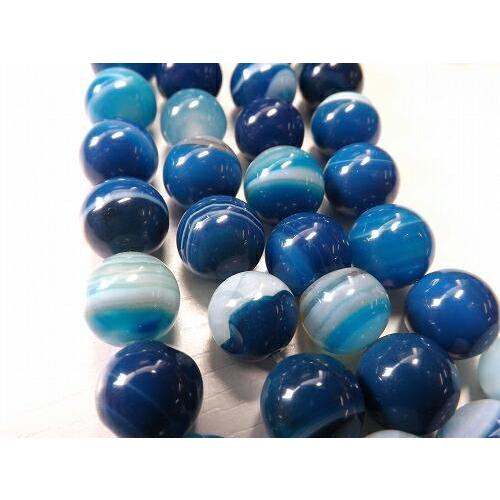 ブルーストライプアゲート ラウンド10mm 1連 : 天然石卸問屋lifestone