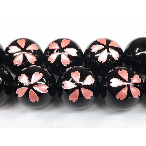 天然石卸】ピンク オニキス 桜彫り 12mm 一粒売り : 天然石卸問屋 