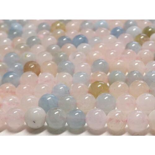 GOLD ハンドメイド・手芸 1連売り☆天然石 ミックスベリルカラー