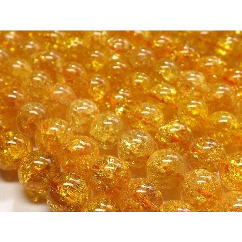 クラックシトリン（爆裂黄水晶） ラウンド8mm 1連売り : 天然石卸問屋
