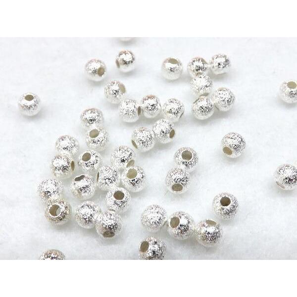シュガーラウンドビーズ パーツ 白銀色 4mm 20個入り p-0252-4mm