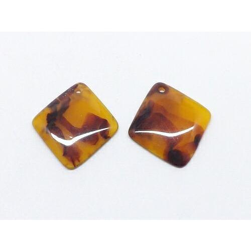 べっ甲柄 チャーム パーツ 2個入り cha-0538 : 天然石卸問屋lifestone 