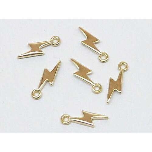 稲妻 チャーム パーツ ゴールド 2個入り cha-0541 : 天然石卸問屋