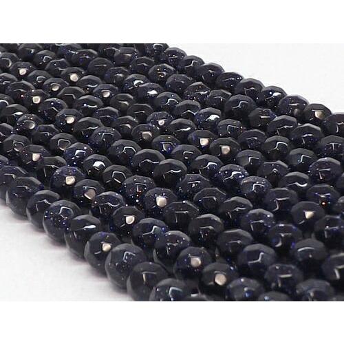 ブルーサンドストーン 32面カット 4mm 1連 : 天然石卸問屋lifestone