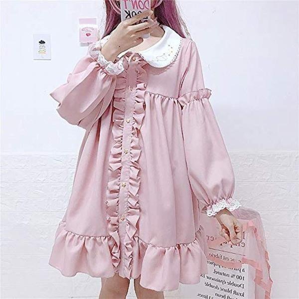 ワンピース ロリータ 長袖 ゴスロリ アンクルージュ メンヘラ 服 ロリィタ 丸襟 可愛い ピンク お嬢様 ミリタリー フリル レース 中学生 高校生 Lifcho Jiru2d4q2n 生活館21 通販 Yahoo ショッピング
