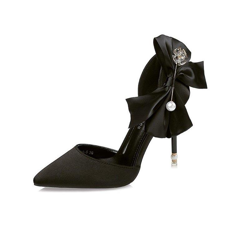 ファッション オールノット 結婚式 パーティー パンプス 靴 ハイヒール ビジュー サテン リボン ピンヒールブラック グレー 歩きやすい 軽い 柔らかい お呼ばれ 同窓会 Ihnidtehhr Www Boulevardrestaurants Com