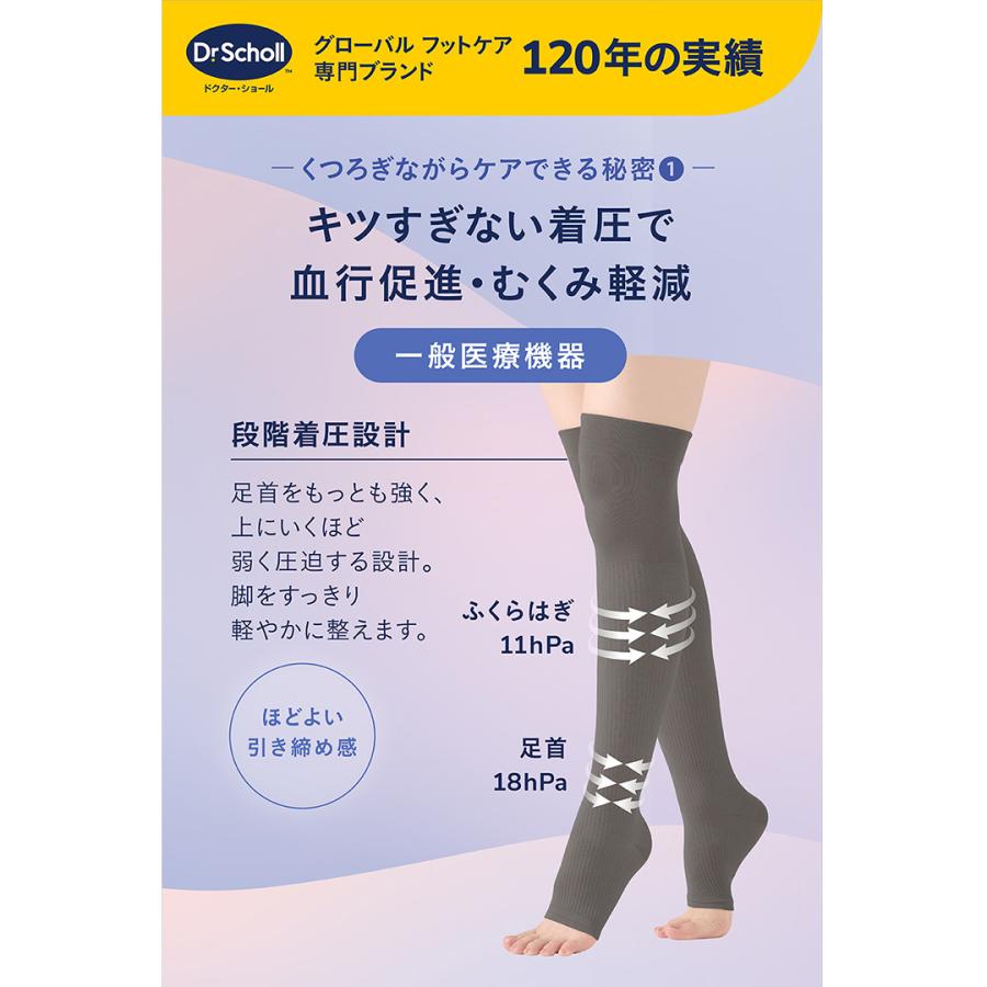 ドクターショール（Dr.Scholl） ゆるりんぱ チャコール 着圧ソックス