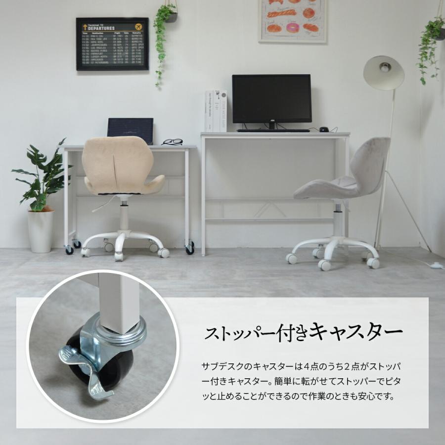 デスク L字 パソコンデスク 90cm キャスター付き ネストデスク L