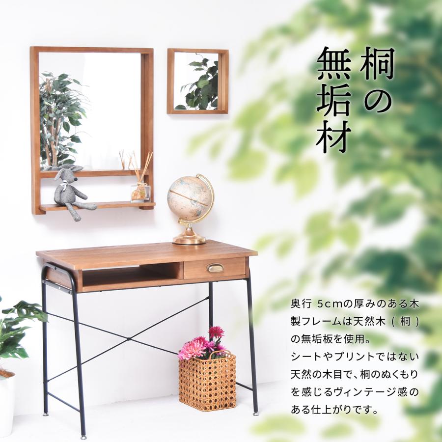 鏡 壁掛け ミラー 棚付きミラー ANTE アンテ 57cm×73.5cm ウォールミラー 鏡 姿見 壁掛けミラー 大型 インテリア 木製 桐製 天然木 アンティーク｜lifestyle-funfun｜14