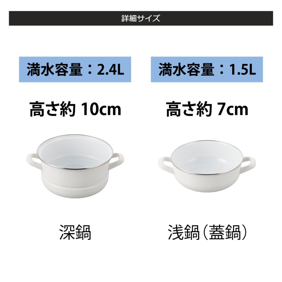 apide（アピデ） マルチホーロー鍋 5点セット ハットポット 18cm 深鍋