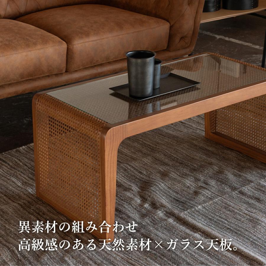 東谷 センターテーブル ローテーブル ラタン ガラステーブル 東谷 センターテーブル ローテーブル ラタン ガラステーブル