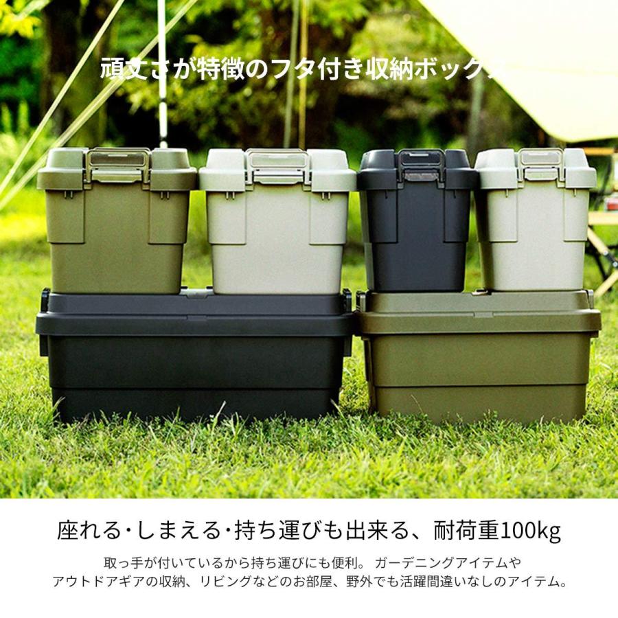 東谷 収納ボックス トランクカーゴS蓋 20L グレー カーキ