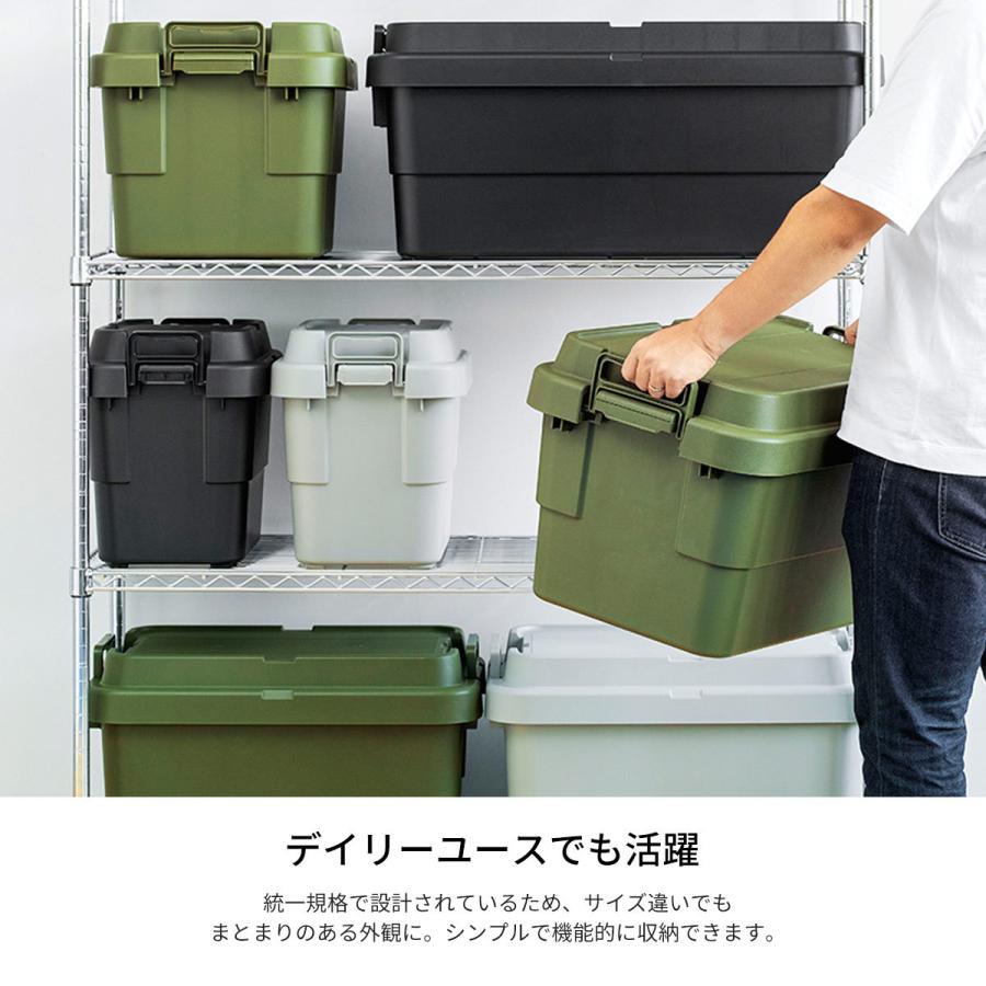 東谷 収納ボックス トランクカーゴS蓋 30L グレー カーキ ブラック