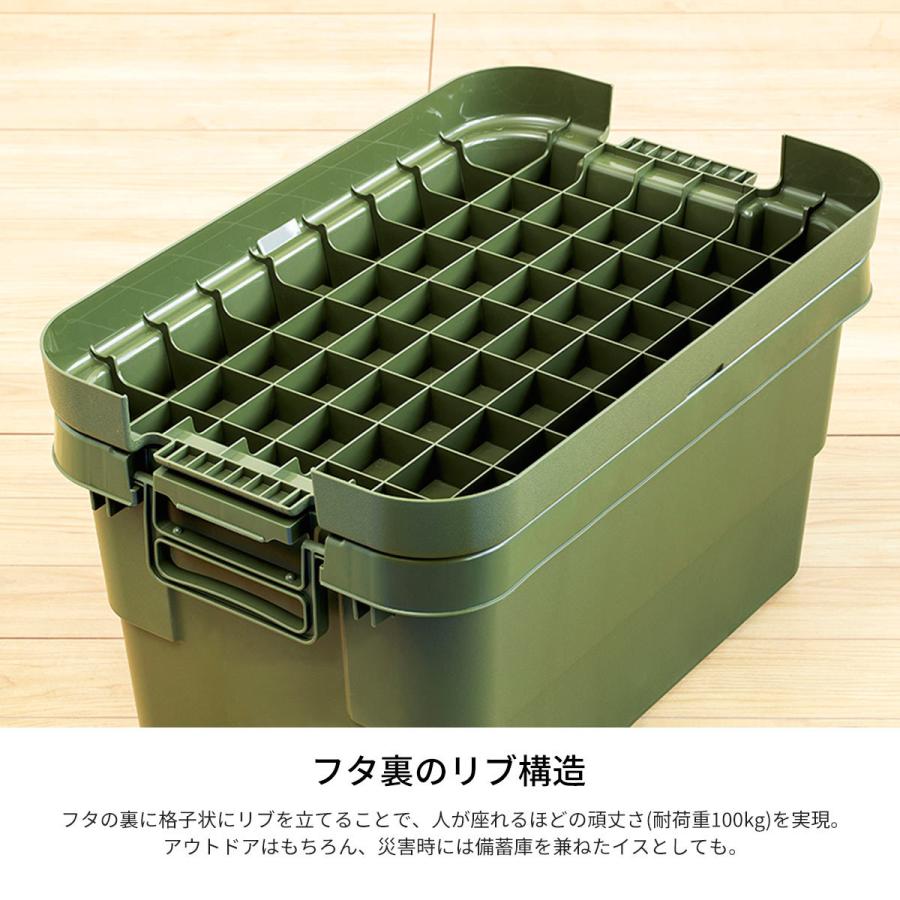 東谷 収納ボックス トランクカーゴS蓋 70L グレー カーキ