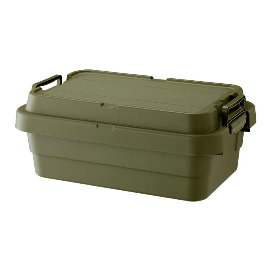 東谷 収納ボックス トランクカーゴS蓋 30L ロータイプ グレー カーキ