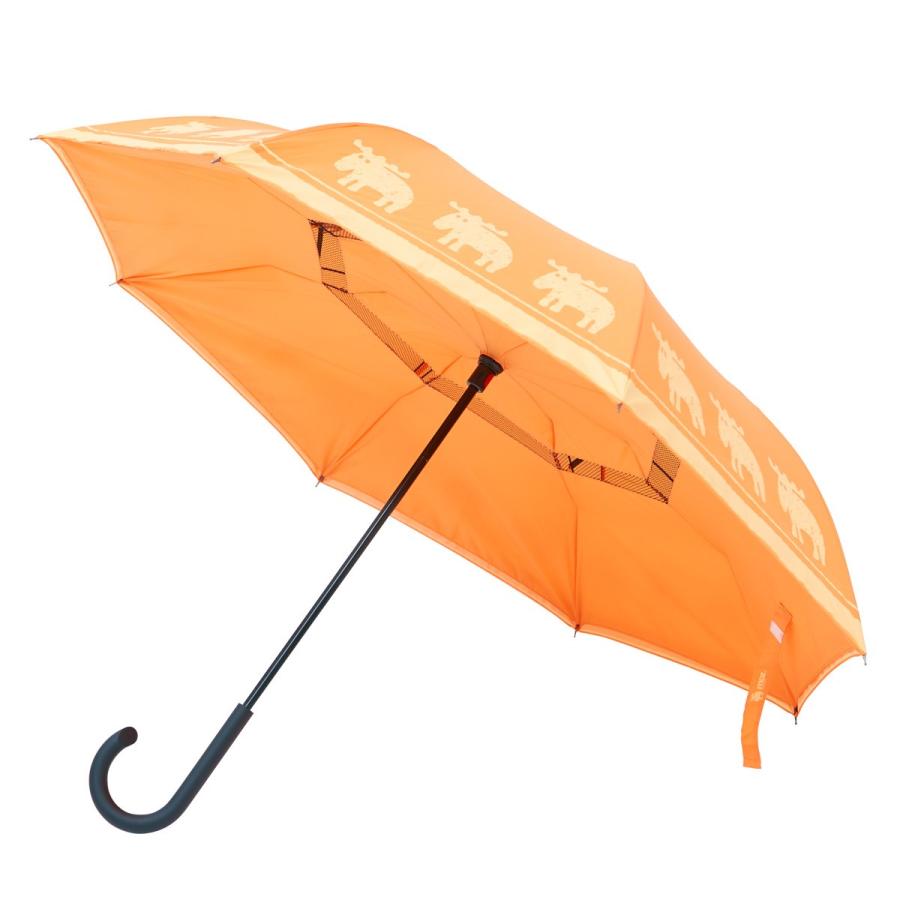MOSCHINO モスキーノ 長傘　オレンジ 刺繍デザイン MOSCHINO モスキーノ 長傘 オレンジ 刺繍デザイン
