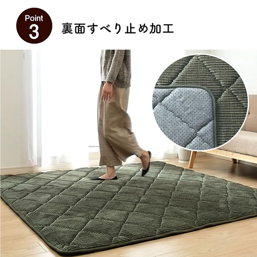 イケヒコ ラグ ラグマット カーペット 185×185cm 極厚 厚さ 3cm