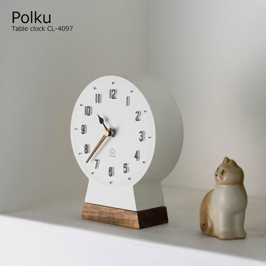 置き時計 おしゃれ 北欧 かわいい 置時計 テーブルクロック ポルク Polku CL-4097 リビング 玄関 寝室 一人暮らし オブジェ かわいい 白 オシャレ シンプル｜lifestyle-funfun