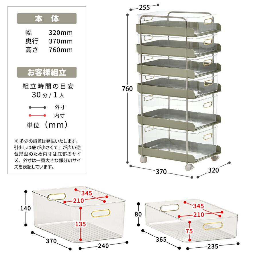 【新品組立完成品】キッチンワゴン 収納ラック 引き出し キャスター付き キッチンワゴン キャスター付き 4段 5段 キッチンラック 大容量 回転式