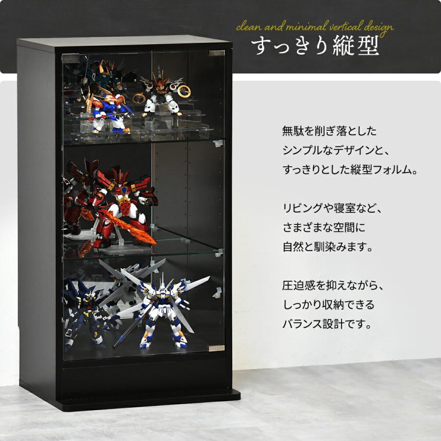 コレクションケース ガラスケース 背面ミラー付き 幅43 高さ81.5 奥行