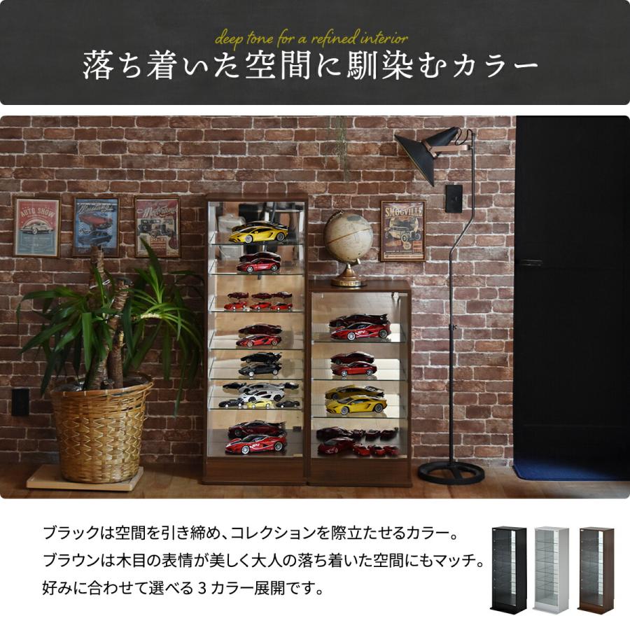 コレクションケース ガラスケース 背面ミラー付き 幅43 高さ120.5 奥行