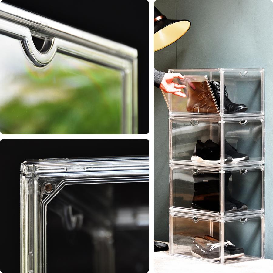 6個セット マルチクリアボックス 透明 ディスプレイケース シューズ