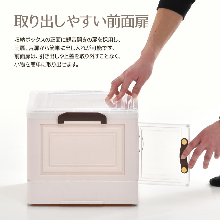 収納ボックス 3個セット 折りたたみ 幅60 キャスター付き 両開き 透明