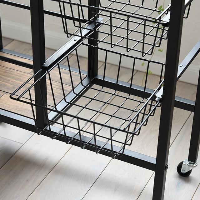 キッチンワゴン キャスター付 木製 キッチン収納 小物収納