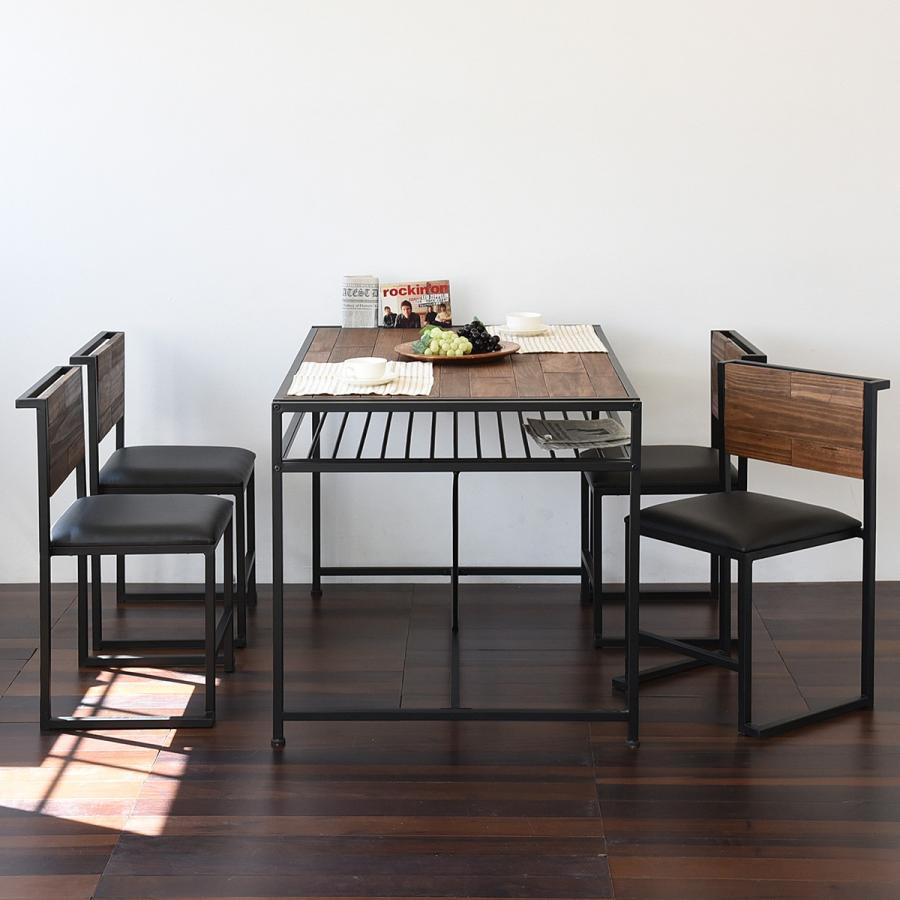 ダイニングテーブルセット4人用 5点セット ダイニング セット スチール 食卓 スチールダイニングセット 4人用 5点セット STDSET-5 オーク 7159746