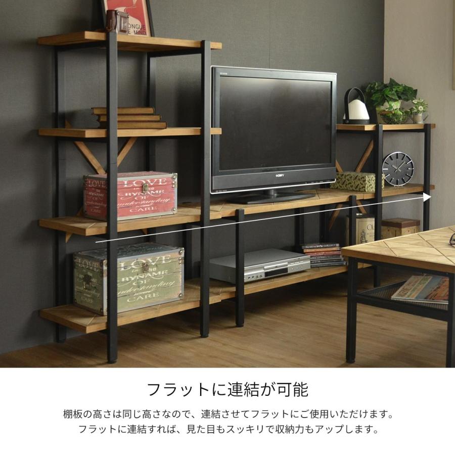 ラック 棚 木製 おしゃれ 収納 3段 幅60 アンティーク 天然木 本棚