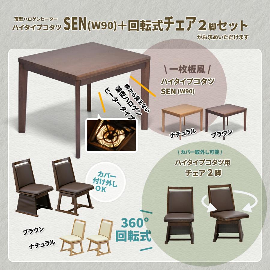 ダイニングこたつ 3点セット 2人掛け 速暖2秒 長方形 90×75 こたつ