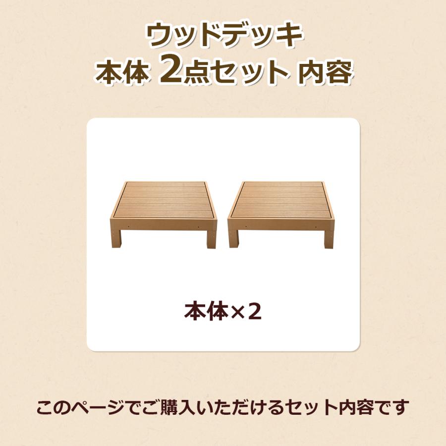 ウッドデッキ 本体 2点セット 人工木 樹脂 ベランダ テラス 縁側 ウッドデッキ 本体 2点セット 人工木 樹脂 ベランダ テラス 縁側