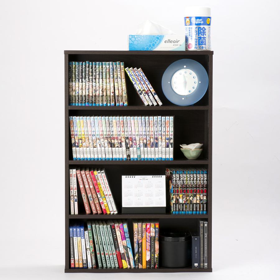 コミックラック 本棚 本棚 コミック棚 幅60cm 奥行16cm 4段 2台セット コミックラック