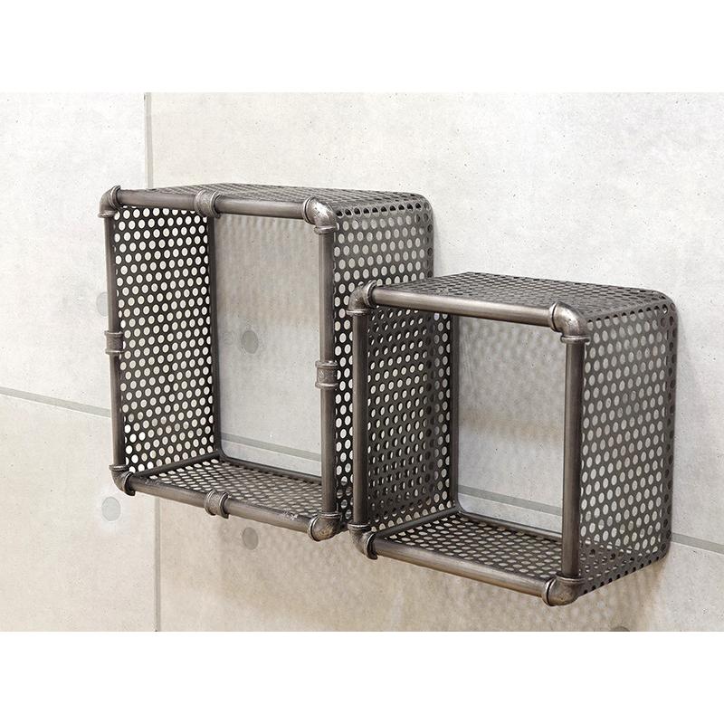 インダストリアルメタル [ウォールシェルフ スクエア] おしゃれ