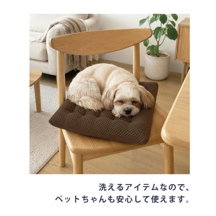 クッション 座布団 25点止め 40×40×4 厚み4cm 洗える ボリューム 滑り