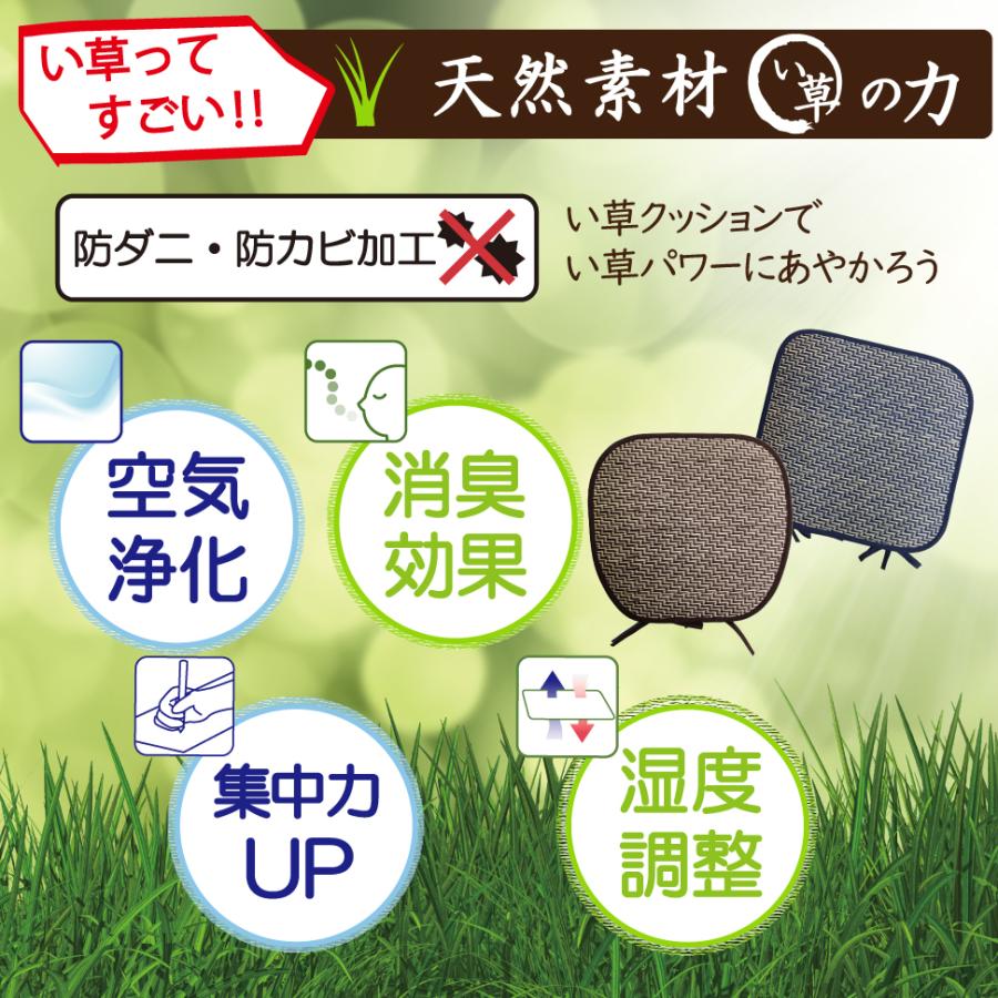 い草 座布団 クッション 43×43 43×40 ひも付き 正方形 格子 おしゃれ