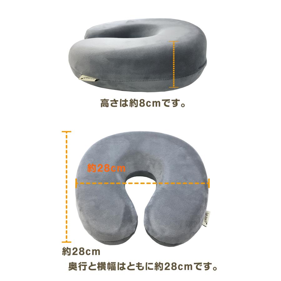 ネックピロー 低反発 ウレタン 首 旅行 キャンプ 運転 観劇 28×28×8
