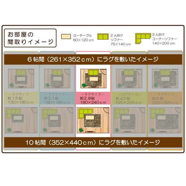 ラグ カーペット ラグマット 長方形 3帖 3畳 おしゃれ ホット 