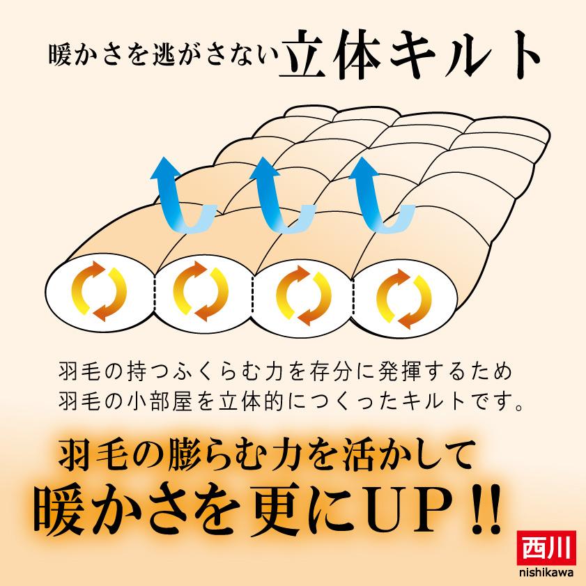 西川（nishikawa） 羽毛 羽毛布団 シングル 日本製 1.2kg 掛布団