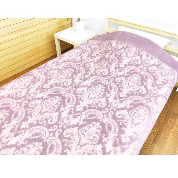 西川（nishikawa） 毛布 わた入り パウダーパフ シングル 衿付き 2枚