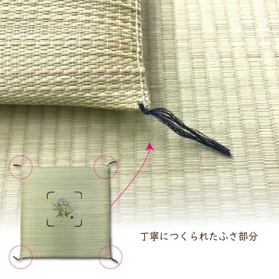 い草 座布団 ウレタン 55×55 厚み3cm 5枚組 刺繍 おしゃれ 夏 来客